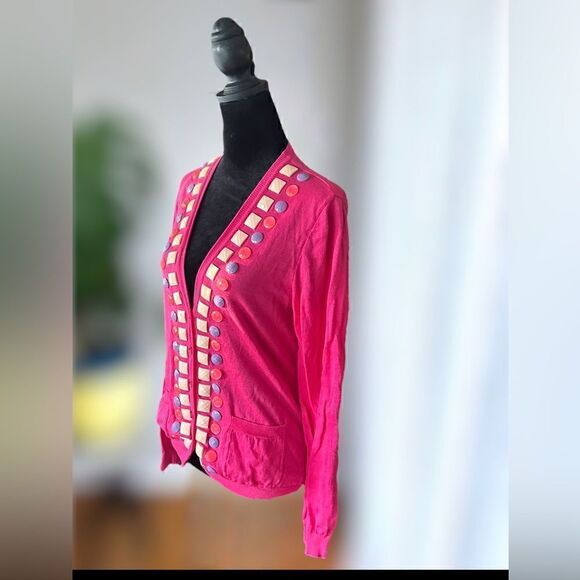 Moschino Cheap and Chic Y2K Pink Embellished Cardigan size 8 - Picture 15 of 16